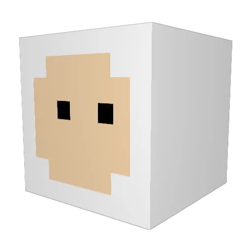 Rawdii Minecraft avatar head, 3D render