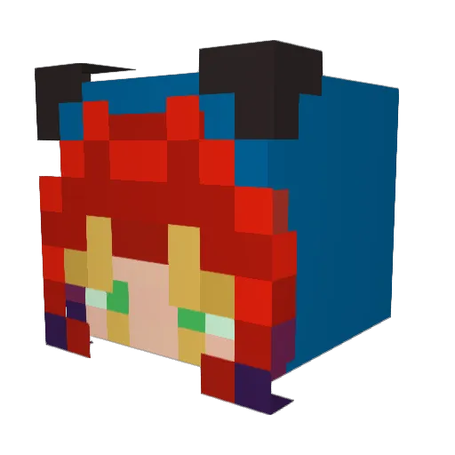 Rawiea Minecraft avatar head, 3D render