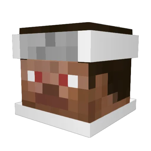 Rawlend Minecraft avatar head, 3D render