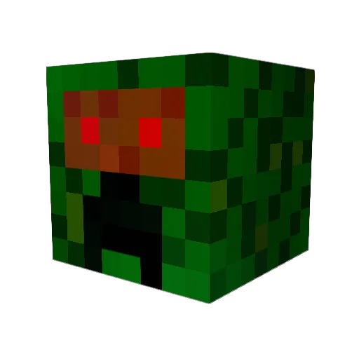 Rawlo Minecraft avatar head, 3D render