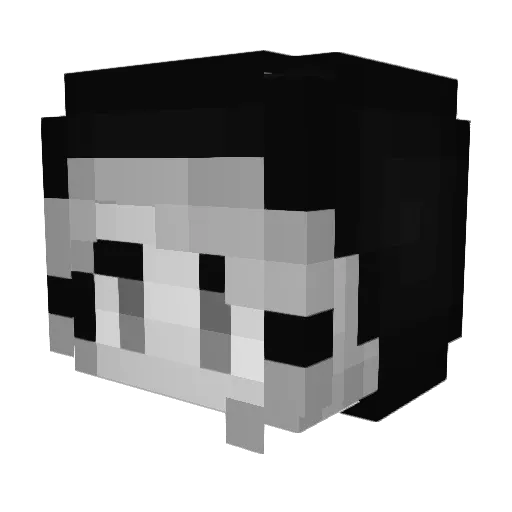 Rawrite Minecraft avatar head, 3D render