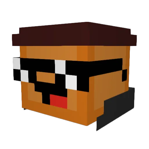 Raws1n Minecraft avatar head, 3D render