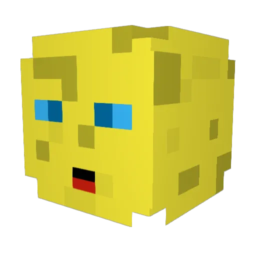 Rawwu Minecraft avatar head, 3D render