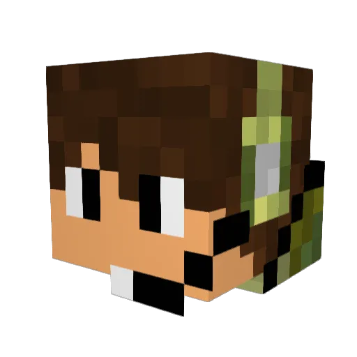 Raxay Minecraft avatar head, 3D render