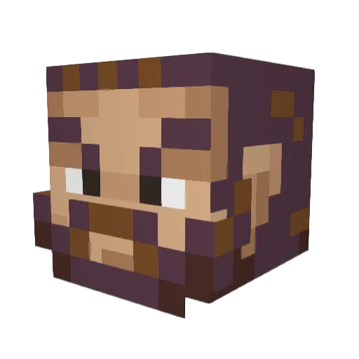 Raxivez Minecraft avatar head, 3D render