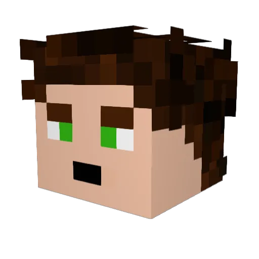 RaxzDK Minecraft avatar head, 3D render
