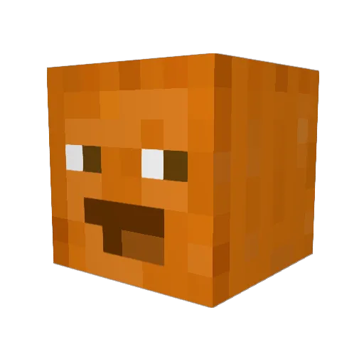 RayOrange Minecraft avatar head, 3D render