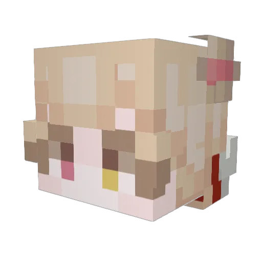 RaySakurcia Minecraft avatar head, 3D render