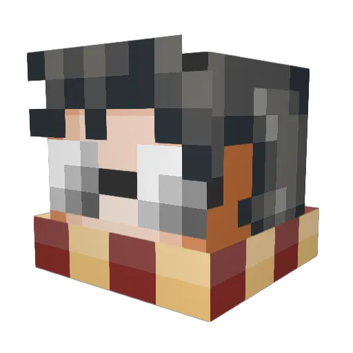 RayZerKai Minecraft avatar head, 3D render