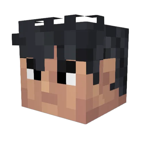 Ray_off Minecraft avatar head, 3D render