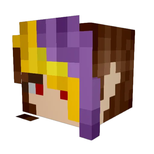 RayaGloobly Minecraft avatar head, 3D render