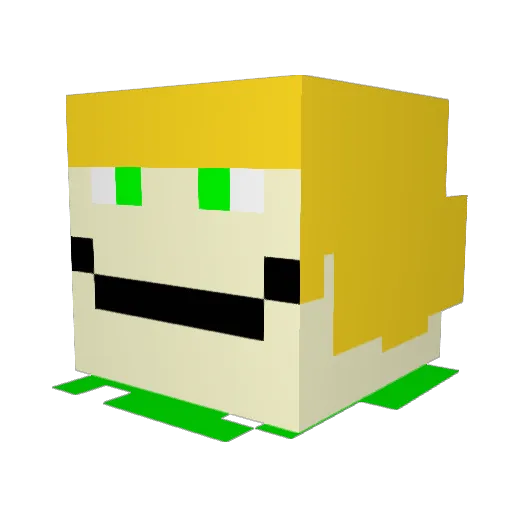 Rayceface Minecraft avatar head, 3D render