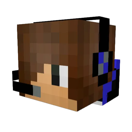 Raycou Minecraft avatar head, 3D render