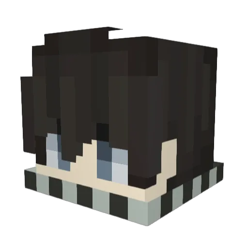 RaydenGNU Minecraft avatar head, 3D render