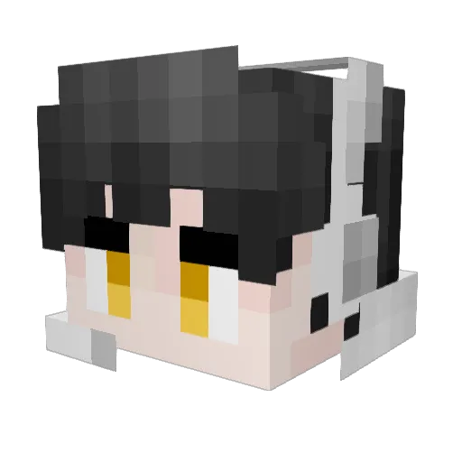 Rayenying Minecraft avatar head, 3D render