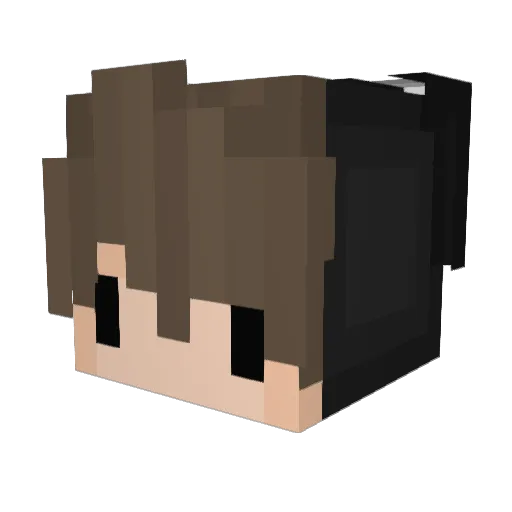 Rayji Minecraft avatar head, 3D render