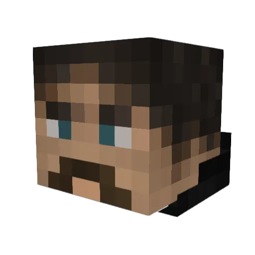 Raymagui Minecraft avatar head, 3D render