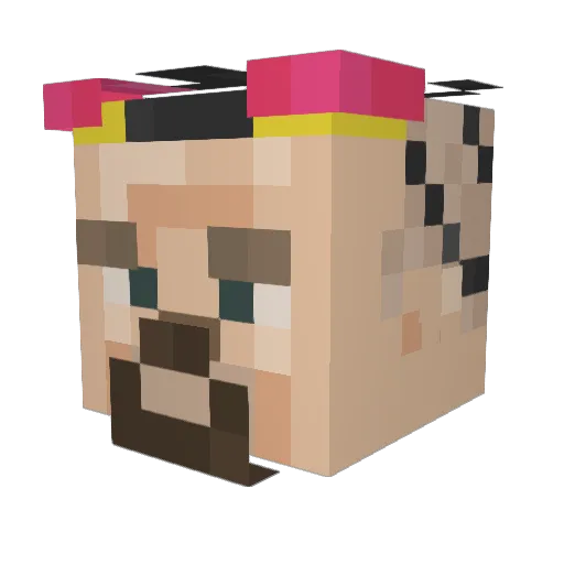 Rayman1111 Minecraft avatar head, 3D render