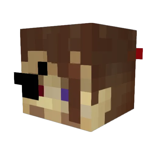 Raymond_Live Minecraft avatar head, 3D render