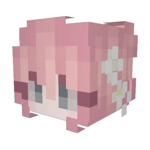 Raynbeau Minecraft avatar head, 3D render