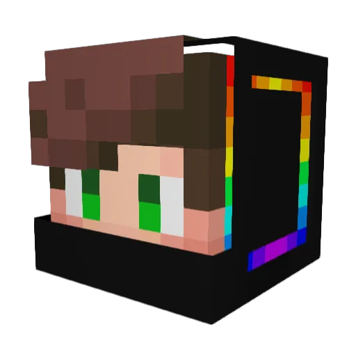 RaynbowLad Minecraft avatar head, 3D render