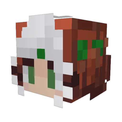 Raynephobic Minecraft avatar head, 3D render