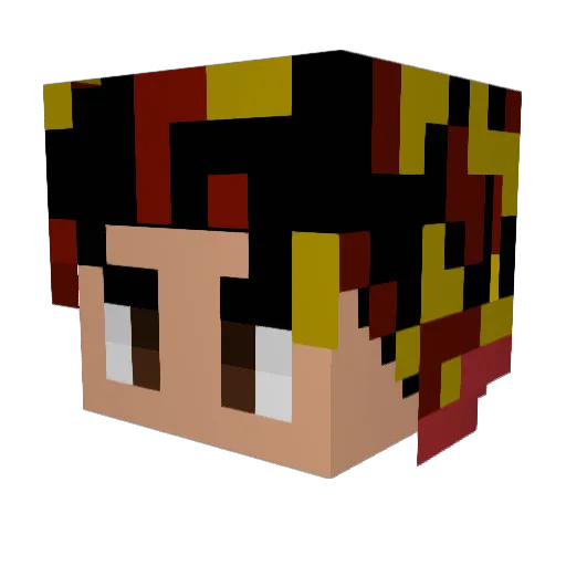 Rayoo95 Minecraft avatar head, 3D render
