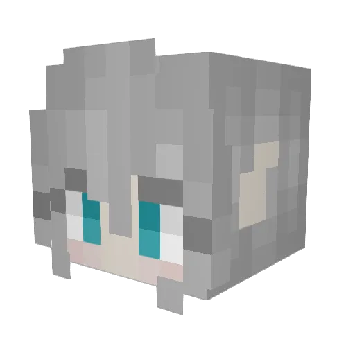 Rayou_ Minecraft avatar head, 3D render