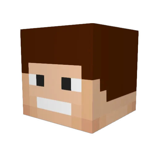 Rayssa Minecraft avatar head, 3D render