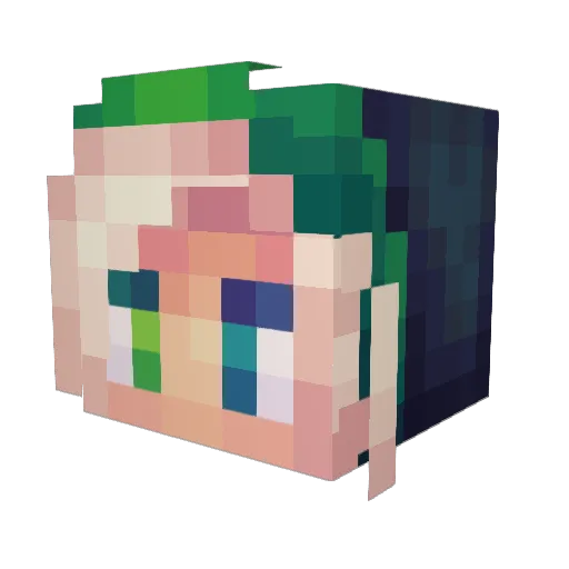 Rayuji Minecraft avatar head, 3D render