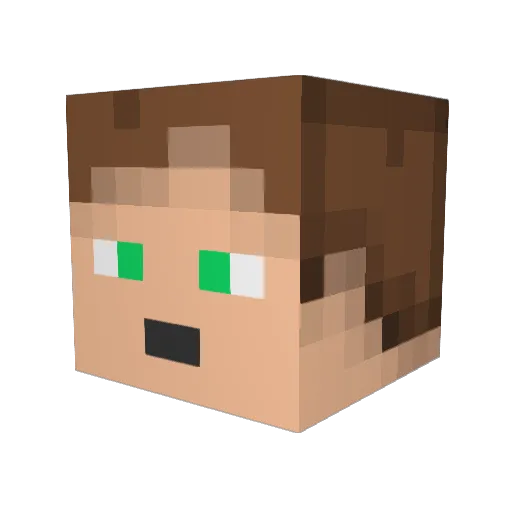RayvedSpark Minecraft avatar head, 3D render