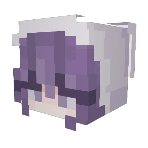 RayzaBlack Minecraft avatar head, 3D render