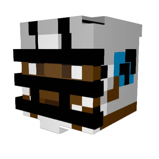 Rayzz0r Minecraft avatar head, 3D render
