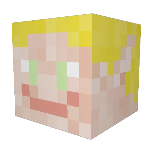 Razerb0ne Minecraft avatar head, 3D render