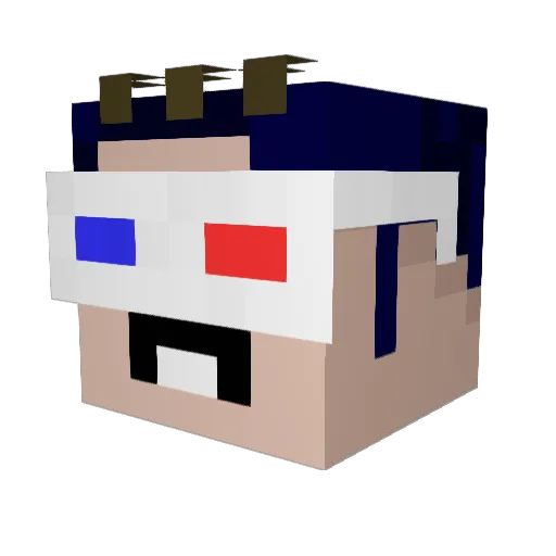 Raznick Minecraft avatar head, 3D render