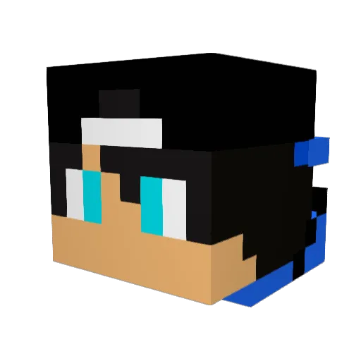 RazorCarrot Minecraft avatar head, 3D render