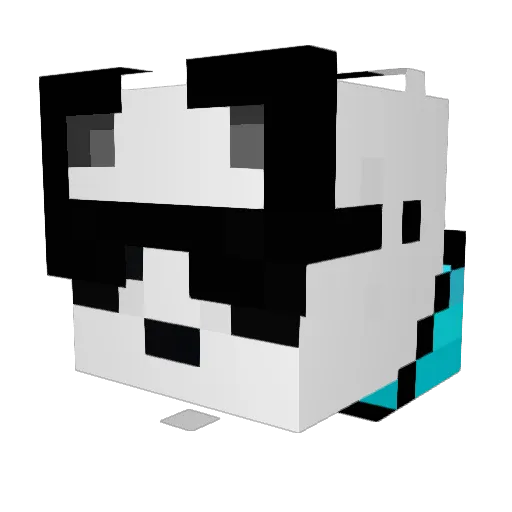 RazorPanda Minecraft avatar head, 3D render
