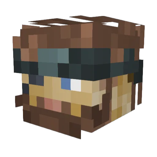 Razorflea Minecraft avatar head, 3D render