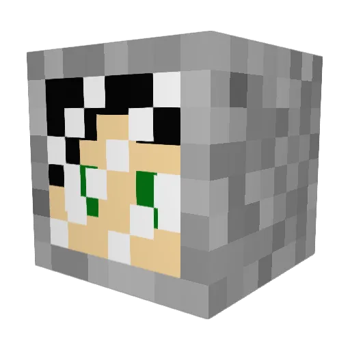 Razorr Minecraft avatar head, 3D render