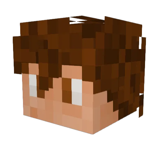 Raztendo Minecraft avatar head, 3D render