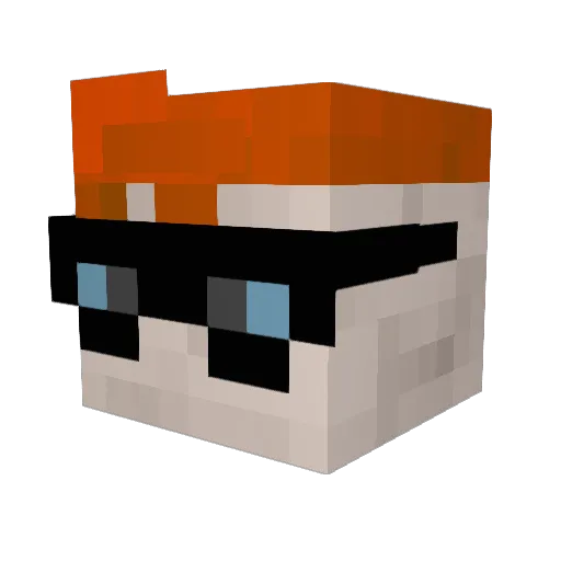 Razziee Minecraft avatar head, 3D render