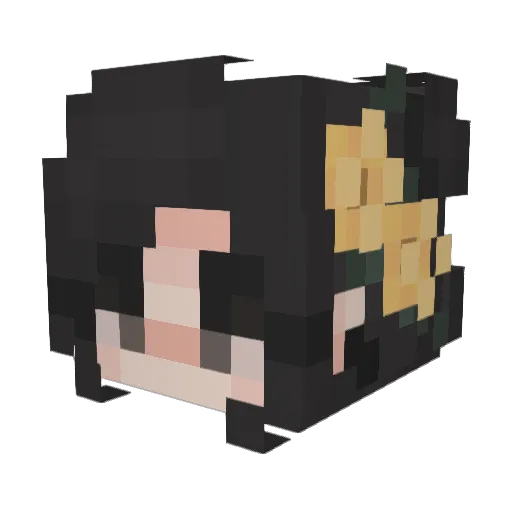 Rbeika Minecraft avatar head, 3D render