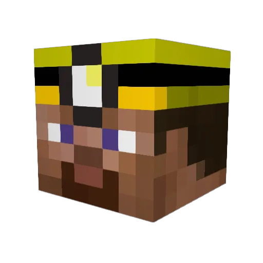 Rbell Minecraft avatar head, 3D render