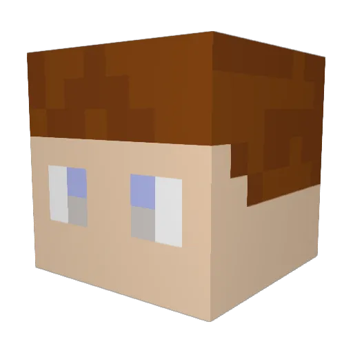 Rblx Minecraft avatar head, 3D render