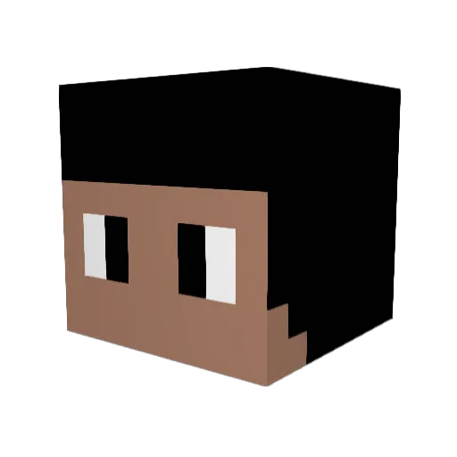 Rbyiuh Minecraft avatar head, 3D render