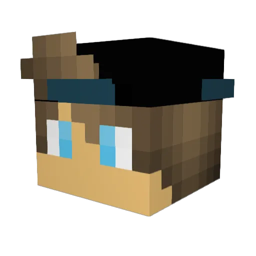 Rbywater Minecraft avatar head, 3D render