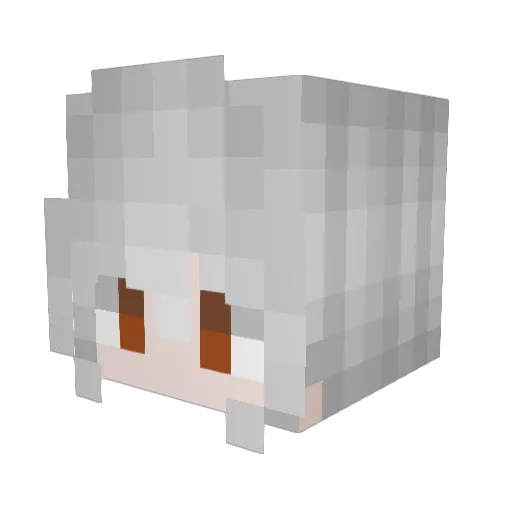 RcatWen Minecraft avatar head, 3D render