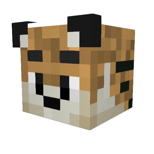 ReAscar Minecraft avatar head, 3D render
