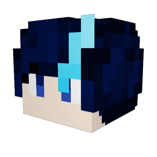 ReBeul Minecraft avatar head, 3D render