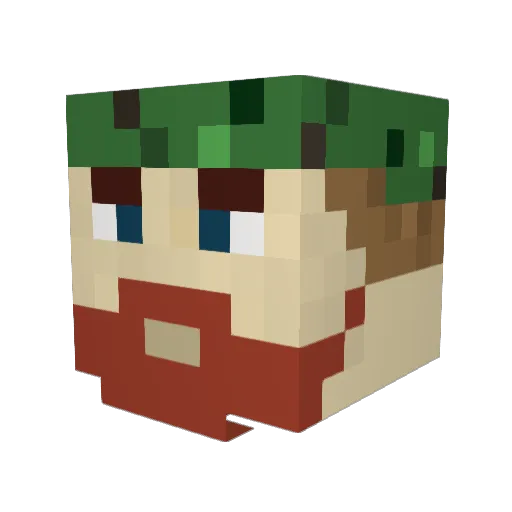 ReCop Minecraft avatar head, 3D render